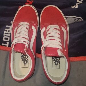 Vans Bold Red and White Sneakers